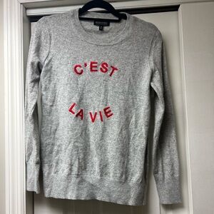 Banana Republic Gray Sweater with Red Accents